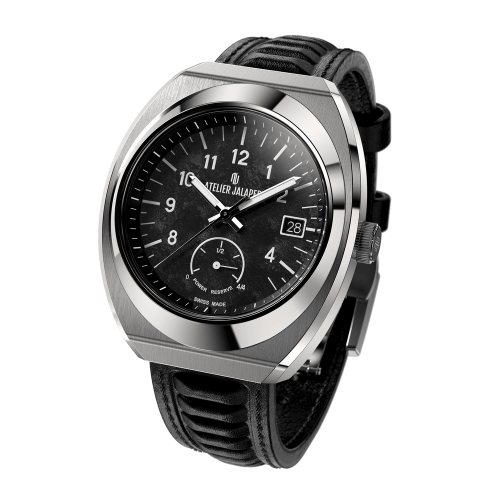 Slightly angled view of the AJ-P400-N watch