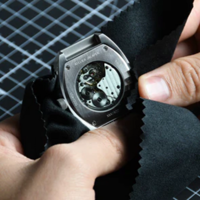 How do I clean the case of my Lamborghini Miura-inspired AJ-P400 watch?